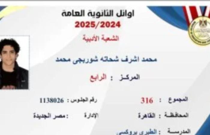 الرابع على الثانوية العامة أدبى: فخور بتفوقى والحمد لله فرحت أسرتى