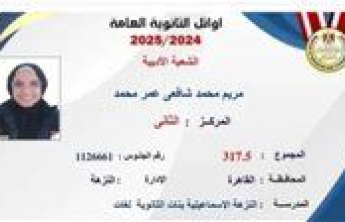 الثانوية العامة 2025.. مريم محمد شافعي الثانية على الجمهورية: “مكنتش متوقعة النجاح”
