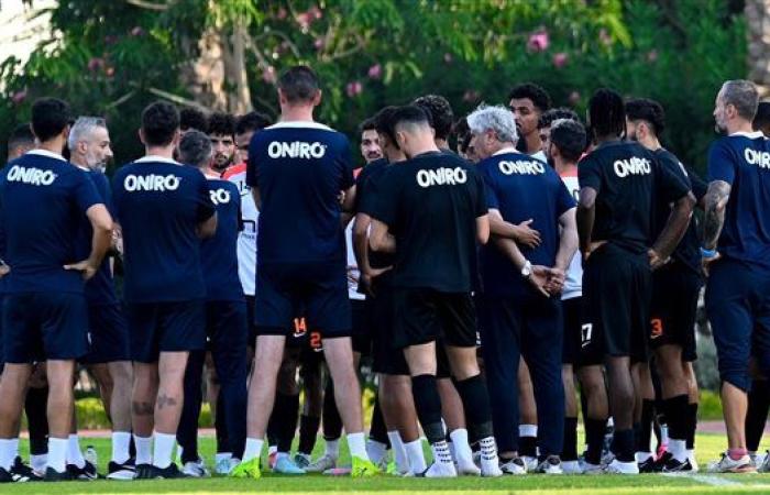 تدريبات بدنية خفيفة وتنفيذ جوانب خططية فى مران الزمالك المسائى