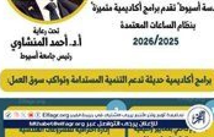 هندسة أسيوط تقدم برامج أكاديمية متميزة بنظام الساعات المعتمدة للعام الجامعي الجديد(تفاصيل)