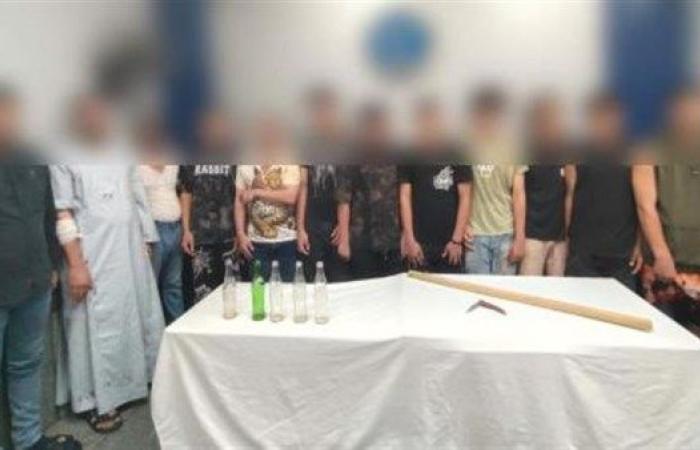 ضبط 12 شخصًا في مشاجرة بالأسلحة البيضاء بالسلام