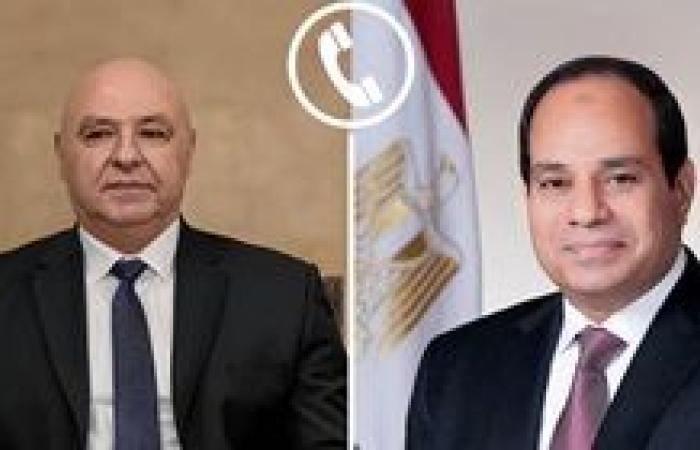 الرئيس السيسي يتلقي اتصالاً هاتفياً من السيد جوزاف عون رئيس الجمهورية اللبنانية