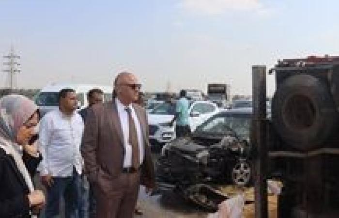 محافظ القليوبية يتدخل لرفع آثار حادث مروري على طريق شبرا بنها الحر
