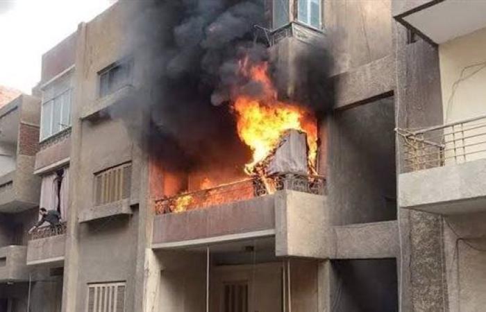 إنقاذ طفلين في حريق شقة سكنية بأطفيح
