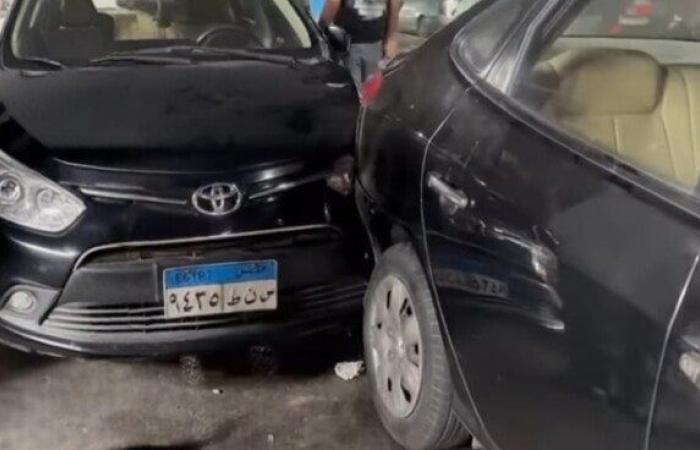 تصادم بين 4 سيارات بمنطقة كامب شيزار بكورنيش الإسكندرية