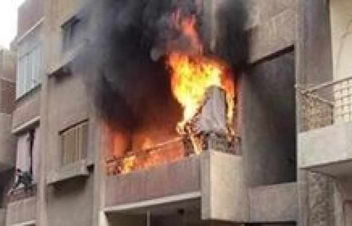 إصابة شخصين في حريق عقار سكنى ببنها