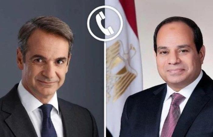 الرئيس السيسى ورئيس وزراء اليونان:  نشدد على ضرورة البدء الفورى فى إعادة إعمار غزة عقب وقف إطلاق النار