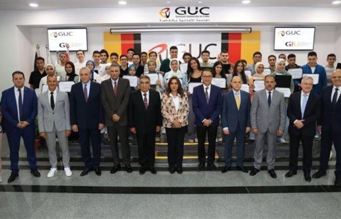 وزيرة التنمية المحلية تشهد احتفالية الجامعة الألمانية لتكريم أوائل الثانوية العامة