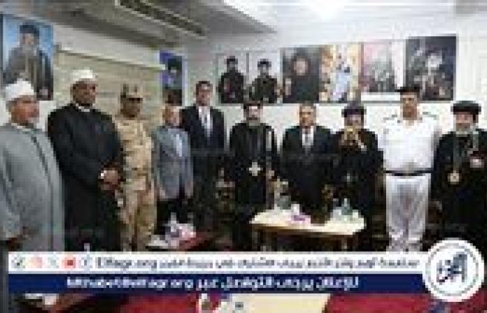 محافظ الدقهلية ونائبه يشاركان الأخوة الأقباط الاحتفال بعيد تدشين دير مارجرجس الروماني بميت دمسيس..صور
