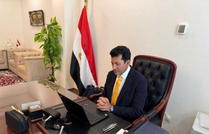 وزير الشباب والرياضة يشارك عبر الفيديو كونفرانس في اجتماع وزراء الرياضة الأفارقة