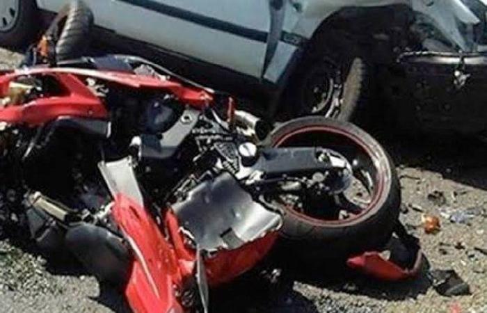 إصابة 5 أشخاص إثر حادث تصادم سيارة ملاكي بدراجة نارية بالقليوبية