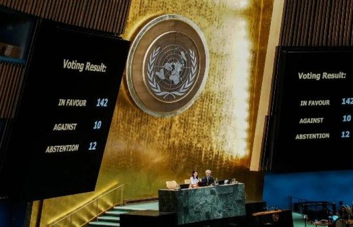 12دولة امتنعت عن التصويت على قرار الأمم المتحدة المؤيد لحل الدولتين