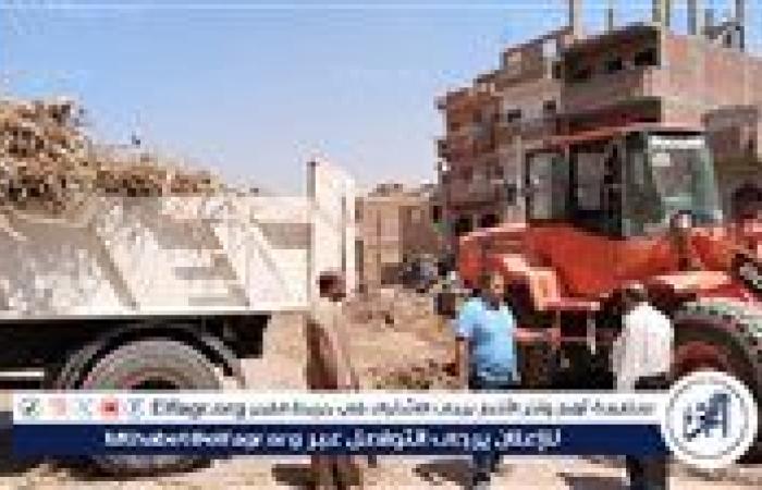 رفع 8 أطنان مخلفات من نواتج تطهير مصرف عنان بساحل سليم بأسيوط