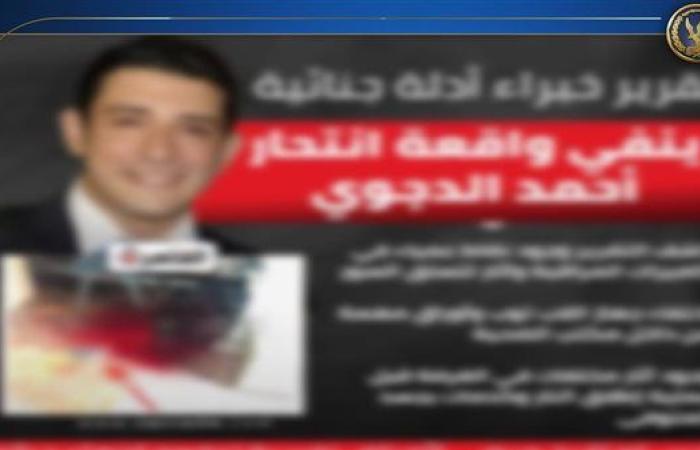 الداخلية ترد على تقرير الأدلة الجنائية الخاص بوفاة أحمد الدجوي