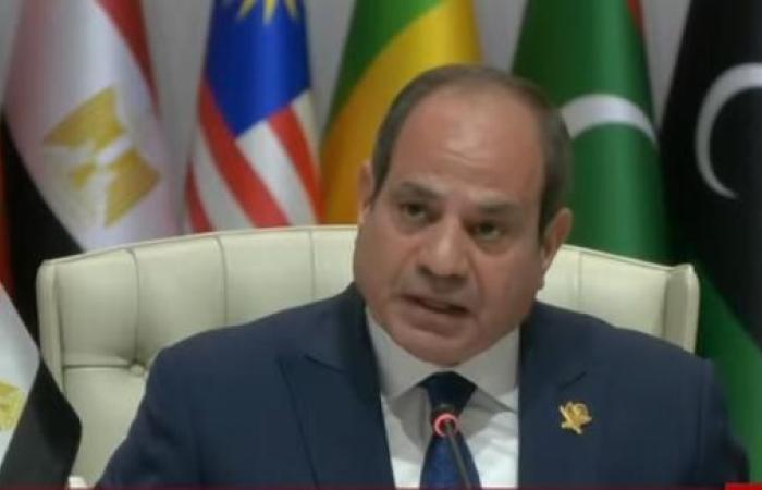 الرئيس السيسى: غطرسة إسرائيل تتطلب منا كقادة للعالمين العربى والإسلامى العمل معًا