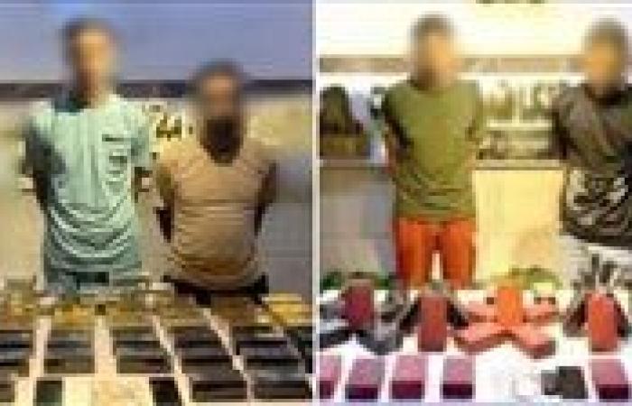 ضبط عناصر إجرامية مسلحة وبحوزتهم مواد مخدرة بـ 137 مليون جنيه