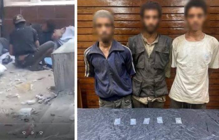 فيديو مصور كشفهم.. ضبط 3 أشخاص تحت تأثير تعاطى المواد المخدرة بأحد شوارع بالقليوبية