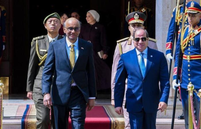 الرئيس السيسى يستقبل رئيس جمهورية سنغافورة بقصر الاتحادية (صور)