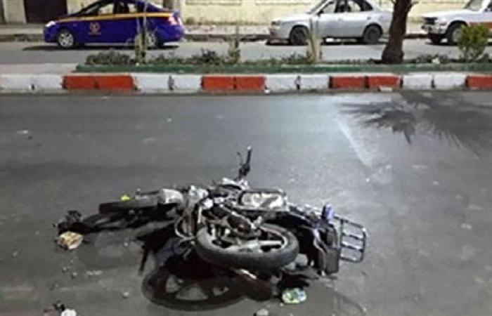 مصرع شخصين اثر انقلاب  حادث انقلاب دراجة نارية أعلى طريق الأوتوستراد