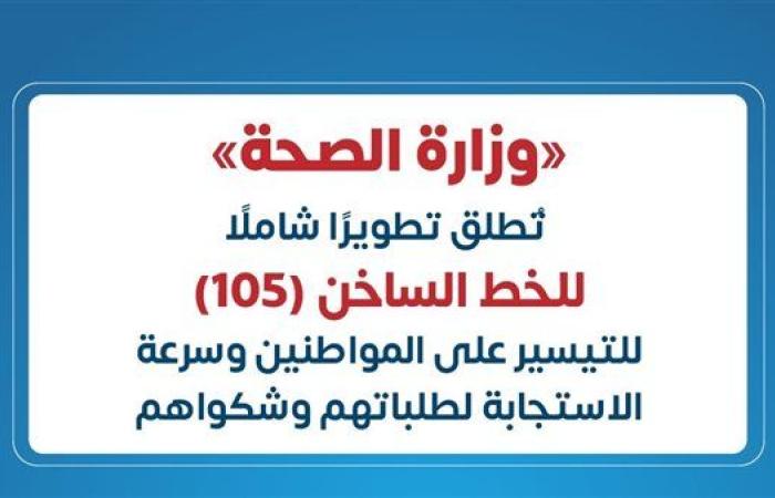“الصحة” تطلق تطويرًا شاملاً للخط الساخن 105.. منصة موحدة لخدماتها