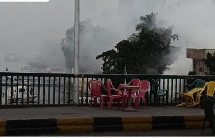 السيطرة علي حريق هيش ومخلفات بكورنيش النيل فى الزمالك