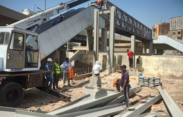 محافظ القليوبية يتابع أعمال تطوير كوبري مشاة وابور الثلج بمدينة بنها
