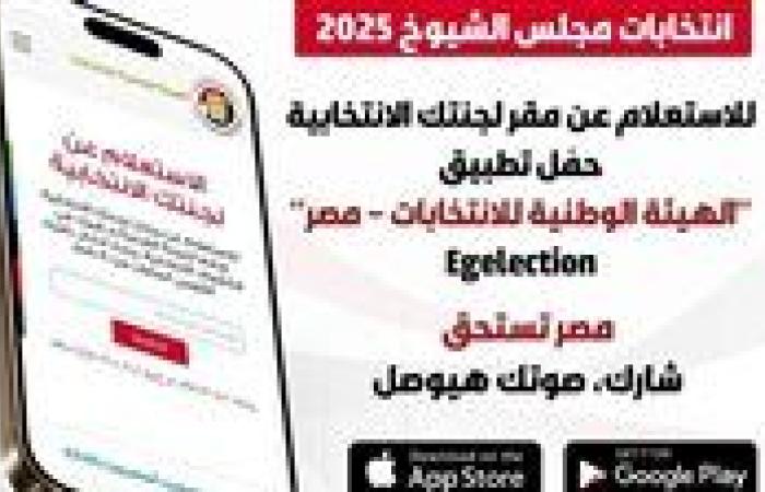 عاجل.. الهيئة الوطنية تطلق تطبيق استعلم عن لجنتك في انتخابات مجلس الشيوخ
