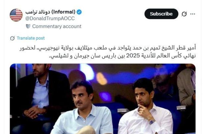 بالبلدي: صورة متداولة لـ"حضور أمير قطر وناصر الخليفي" نهائي مونديال الأندية.. هذه حقيقتها