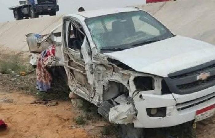 إصابة 10 عمال زراعيين في انقلاب سيارة نقل على طريق النوياربة الصحراوي