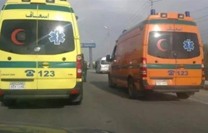 العربية اتفحمت.. حادث تصادم بين سيارتين ملاكي بصحراوي المنيا