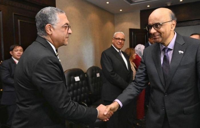 وزير الاستثمار والتجارة الخارجية يلتقي رئيس جمهورية سنغافورة على هامش منتدى الأعمال المصري–السنغافوري
